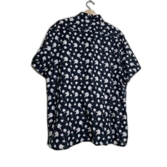 Perry Ellis Men's Dandelion Print Linen Short Sleeve Button-Down Shirt, XXLarge - Picture 2 of 9